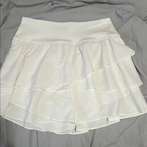 Aerie White Skater Mini Skirt with Tiered Asymmetrical Design